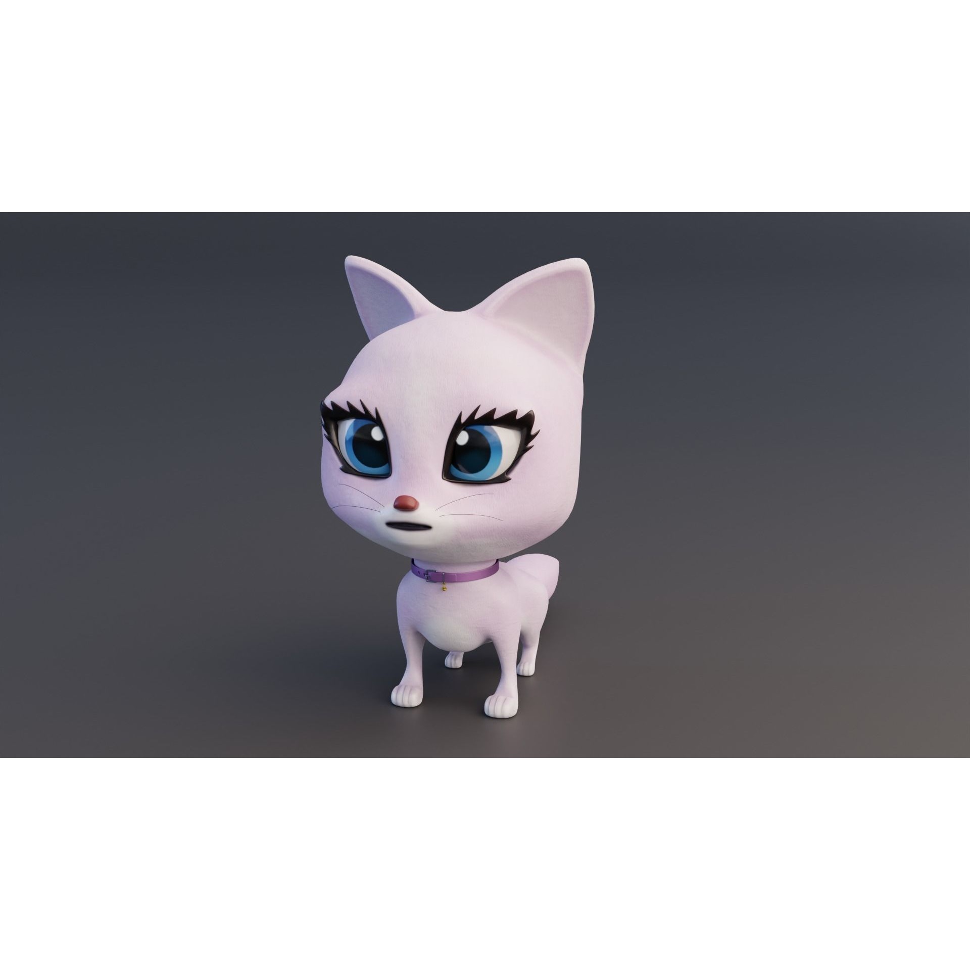 Catoon Cat Rigged Free low-poly 3D model 7