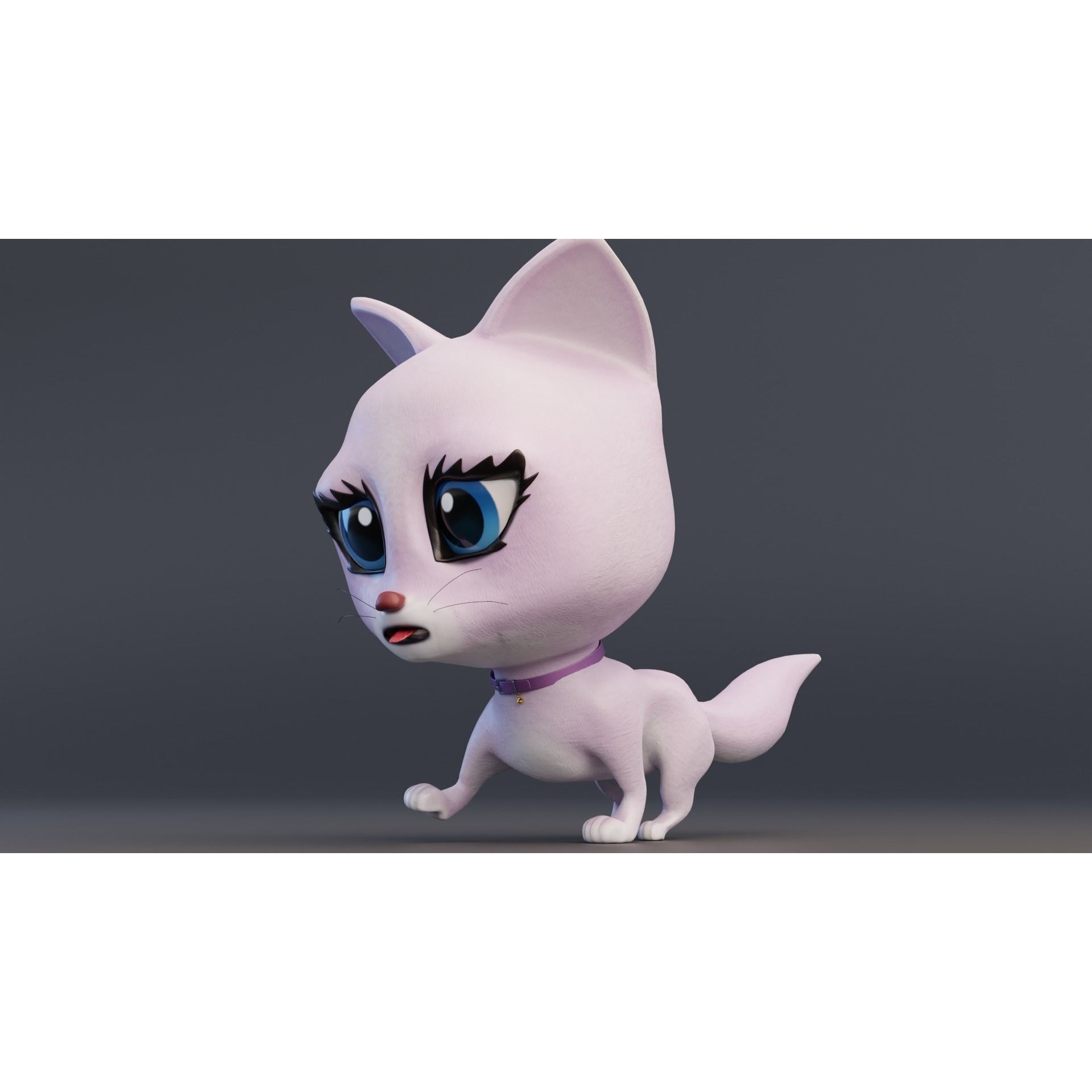 Catoon Cat Rigged Free low-poly 3D model 8