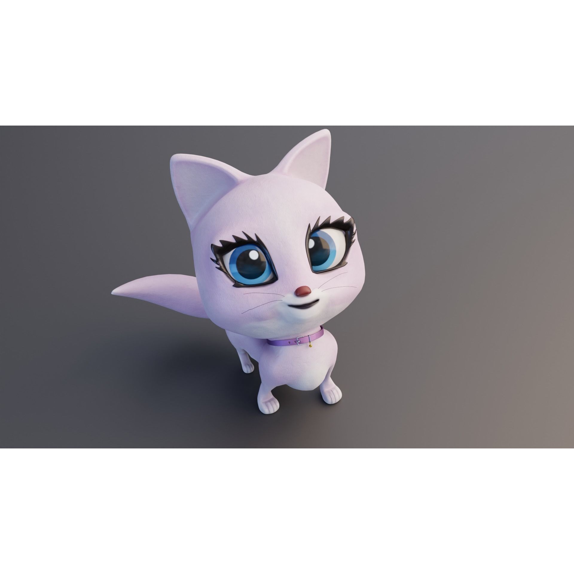 Catoon Cat Rigged Free low-poly 3D model 9