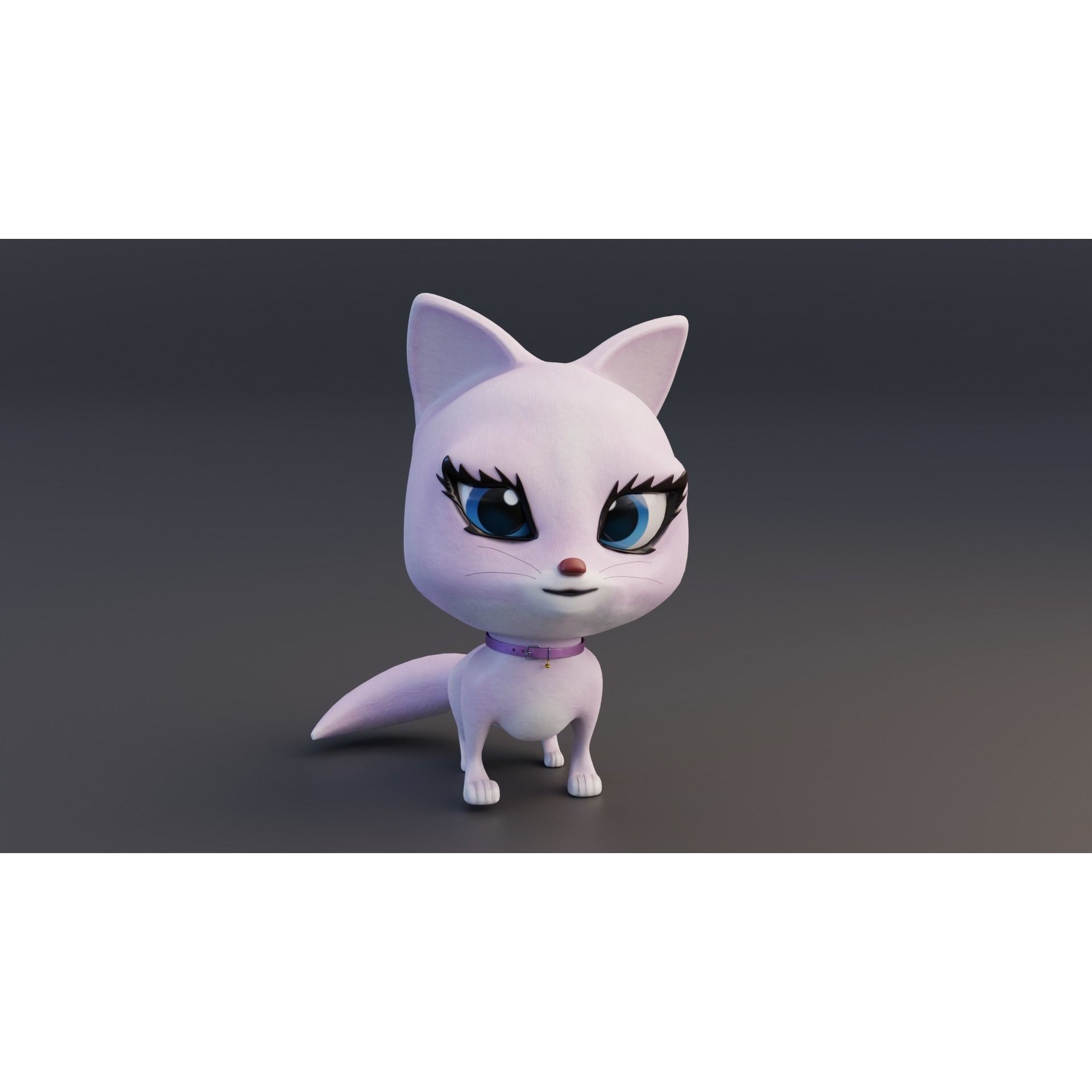 Catoon Cat Rigged Free low-poly 3D model 10