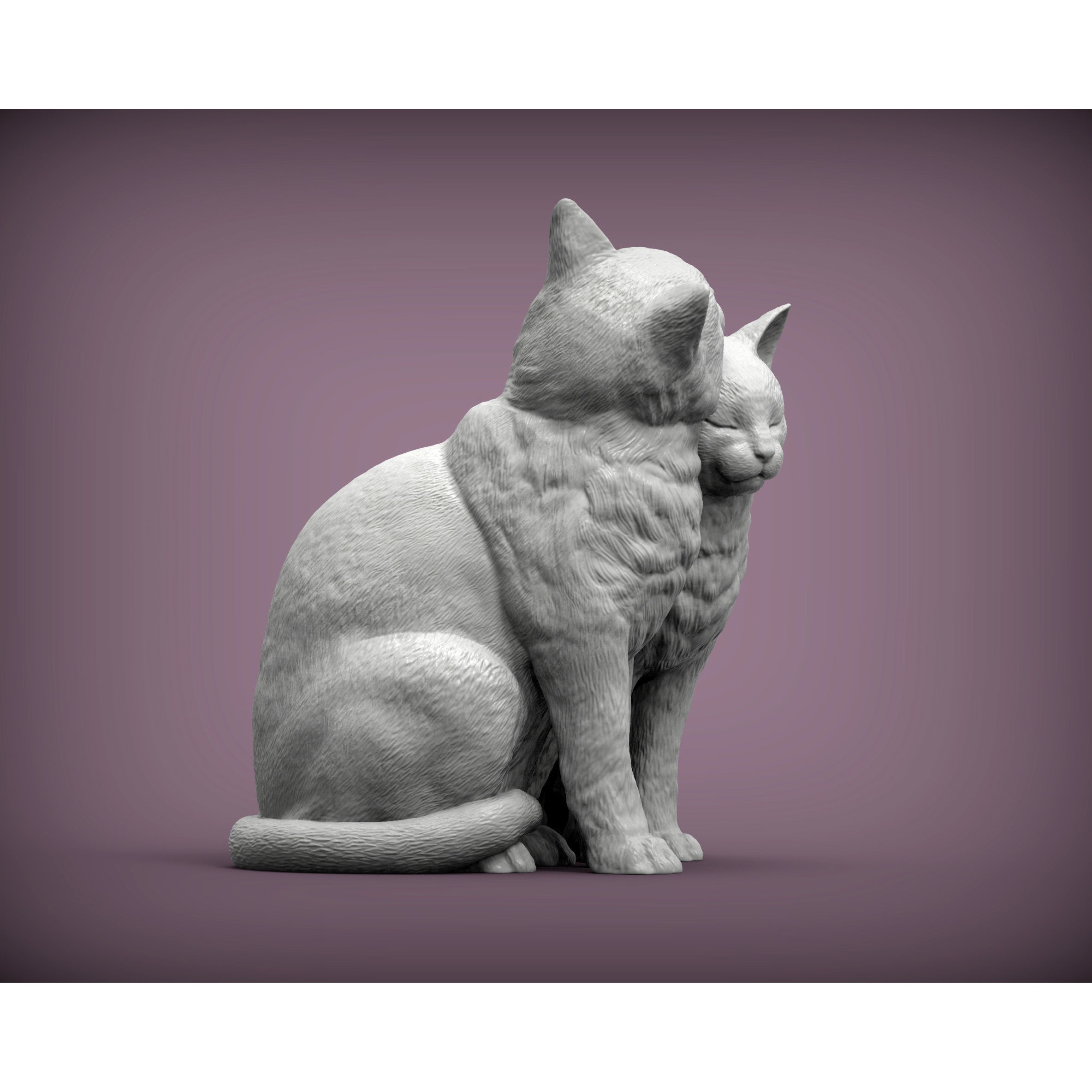 Cats in love 3D print model 2
