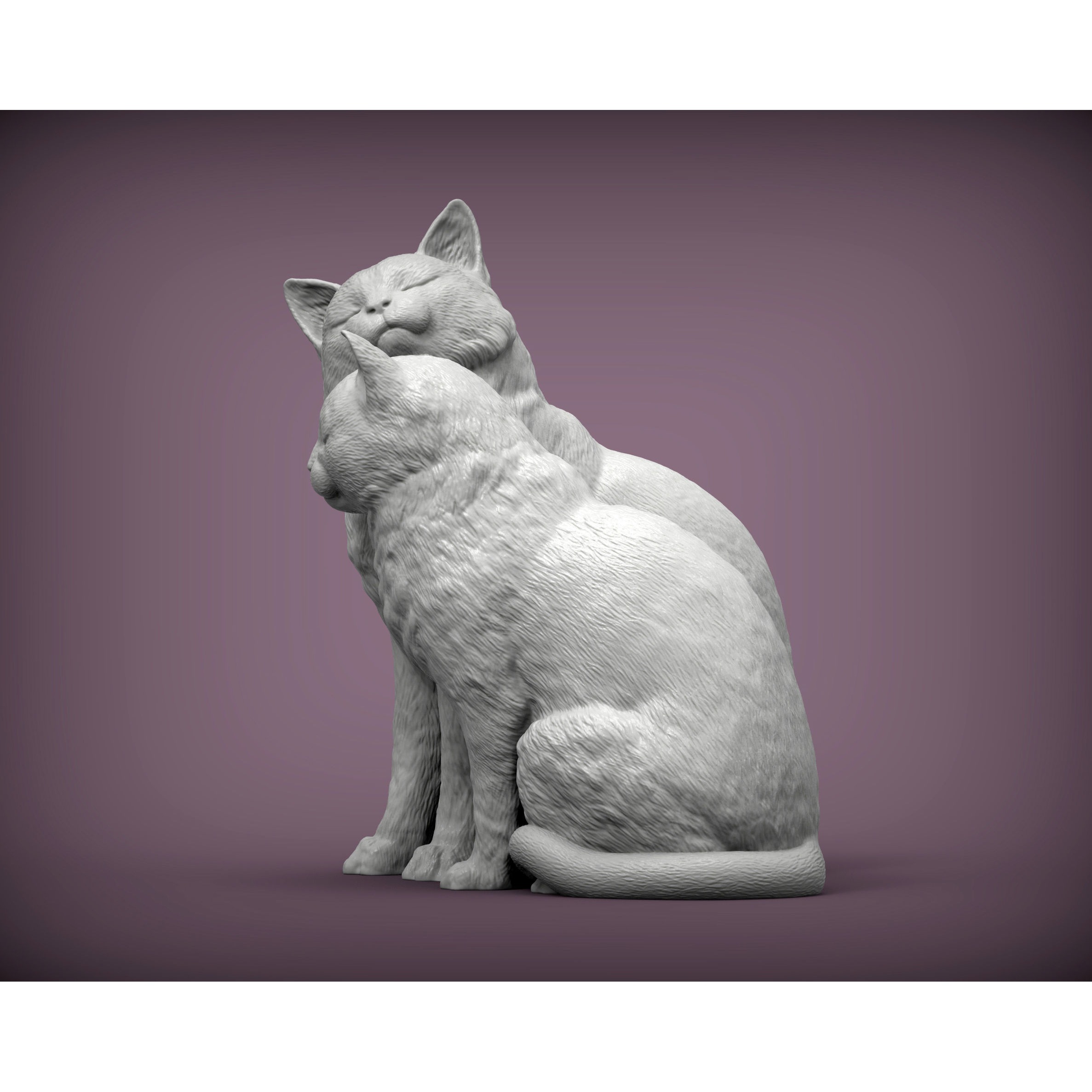 Cats in love 3D print model 3