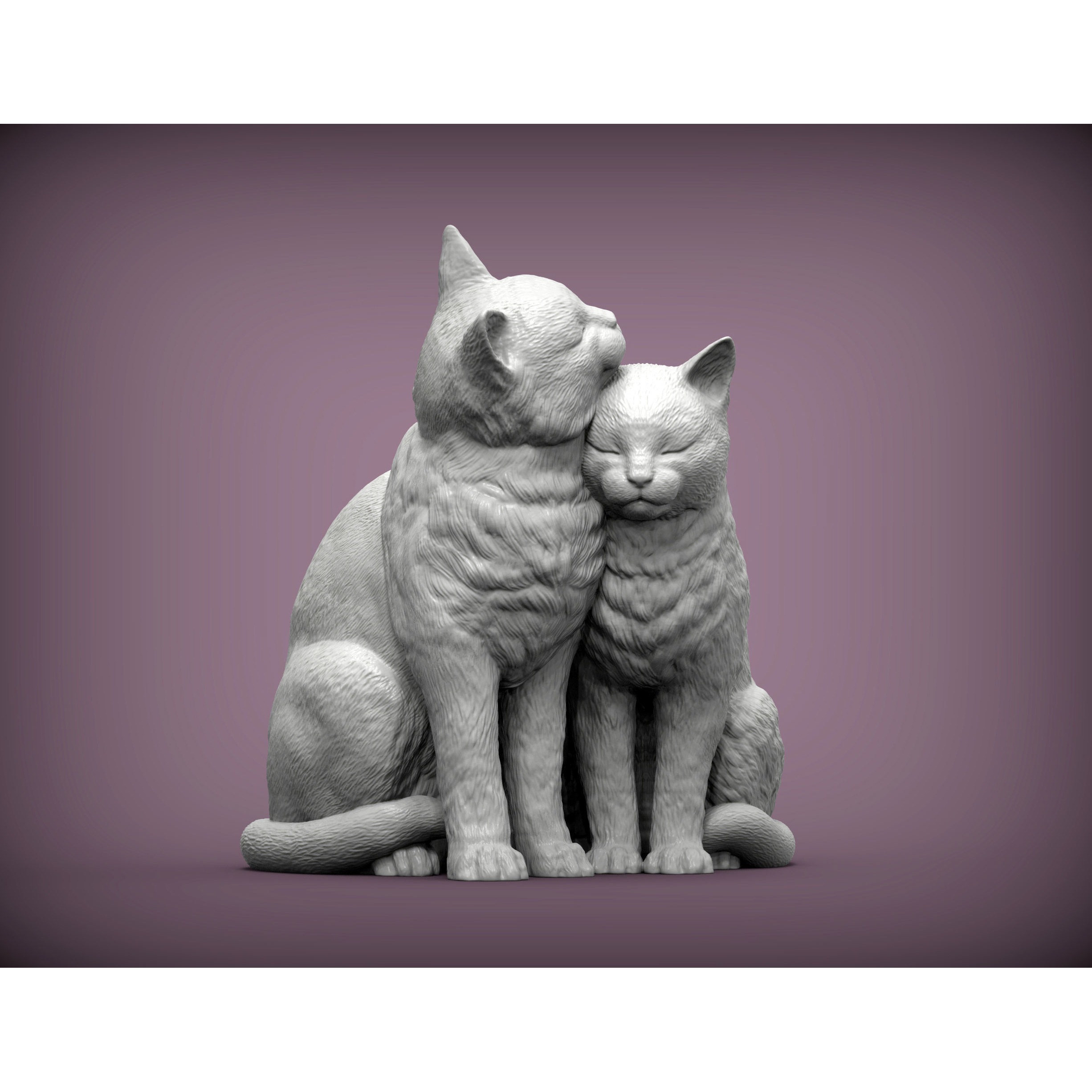 Cats in love 3D print model 4