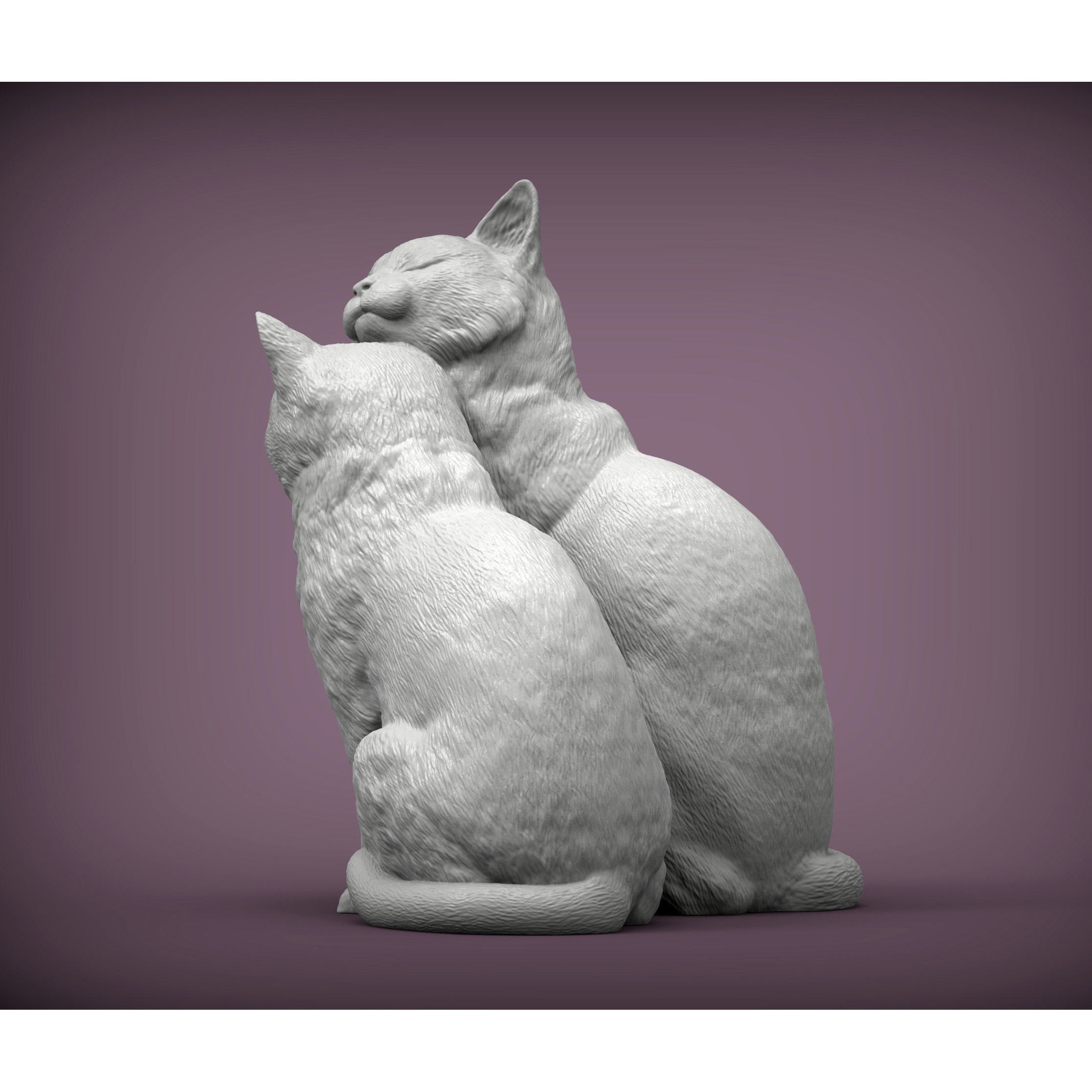 Cats in love 3D print model 5