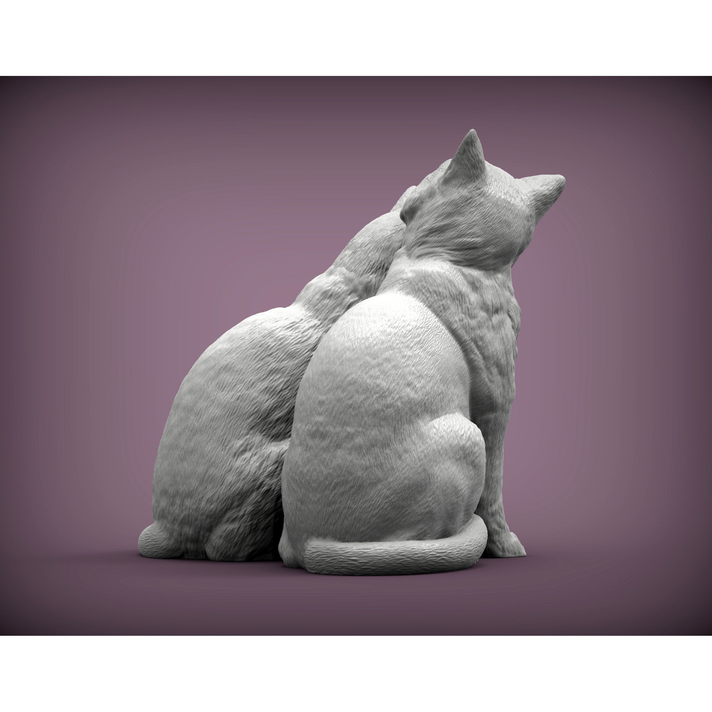 Cats in love 3D print model 6