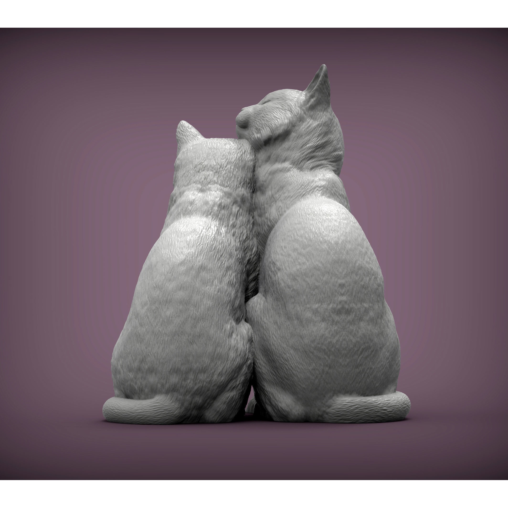 Cats in love 3D print model 7