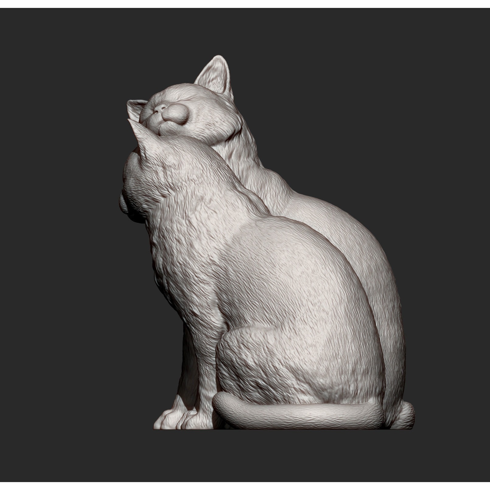 Cats in love 3D print model 8