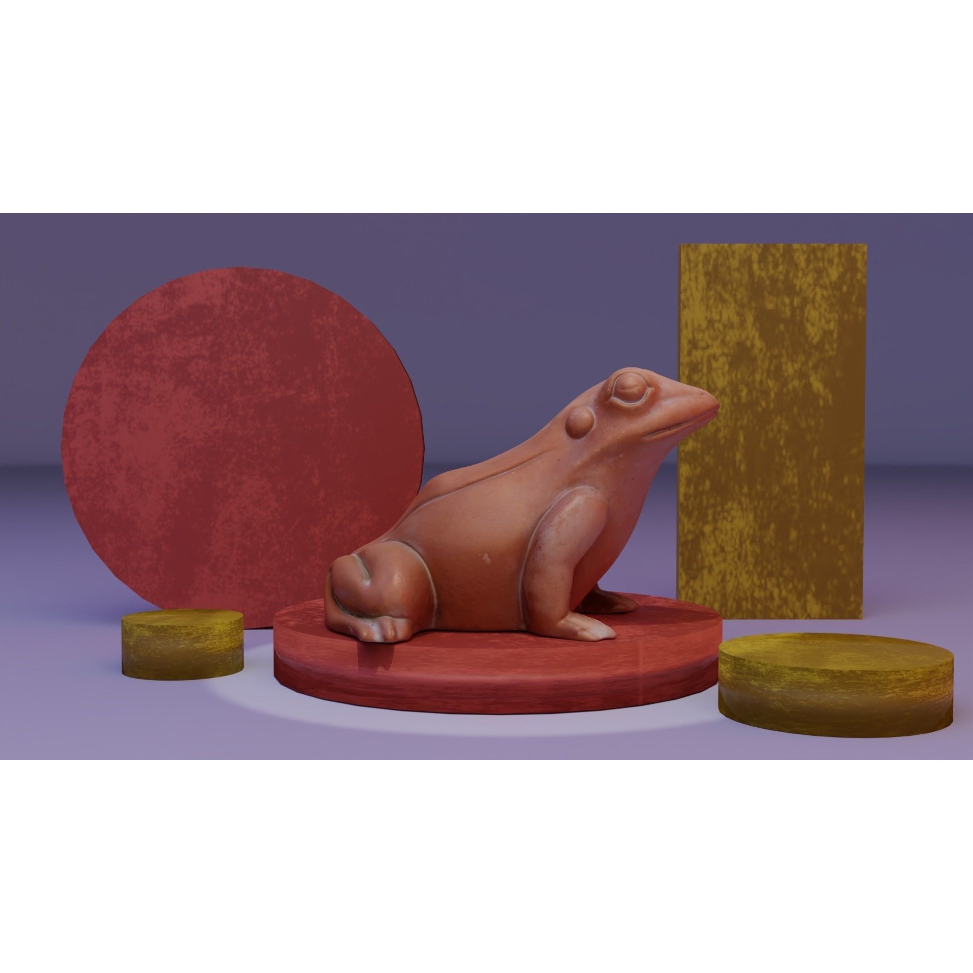 Ceramic frog toad high-poly Free 3D model 8