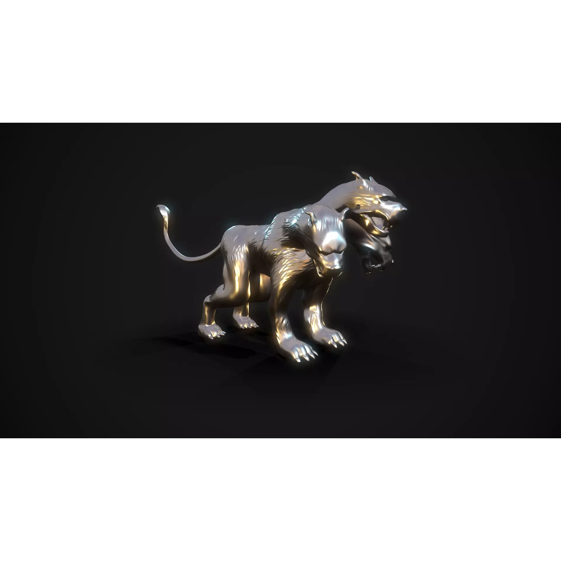 Cerberus 3D print model silver lion Free 3D print model