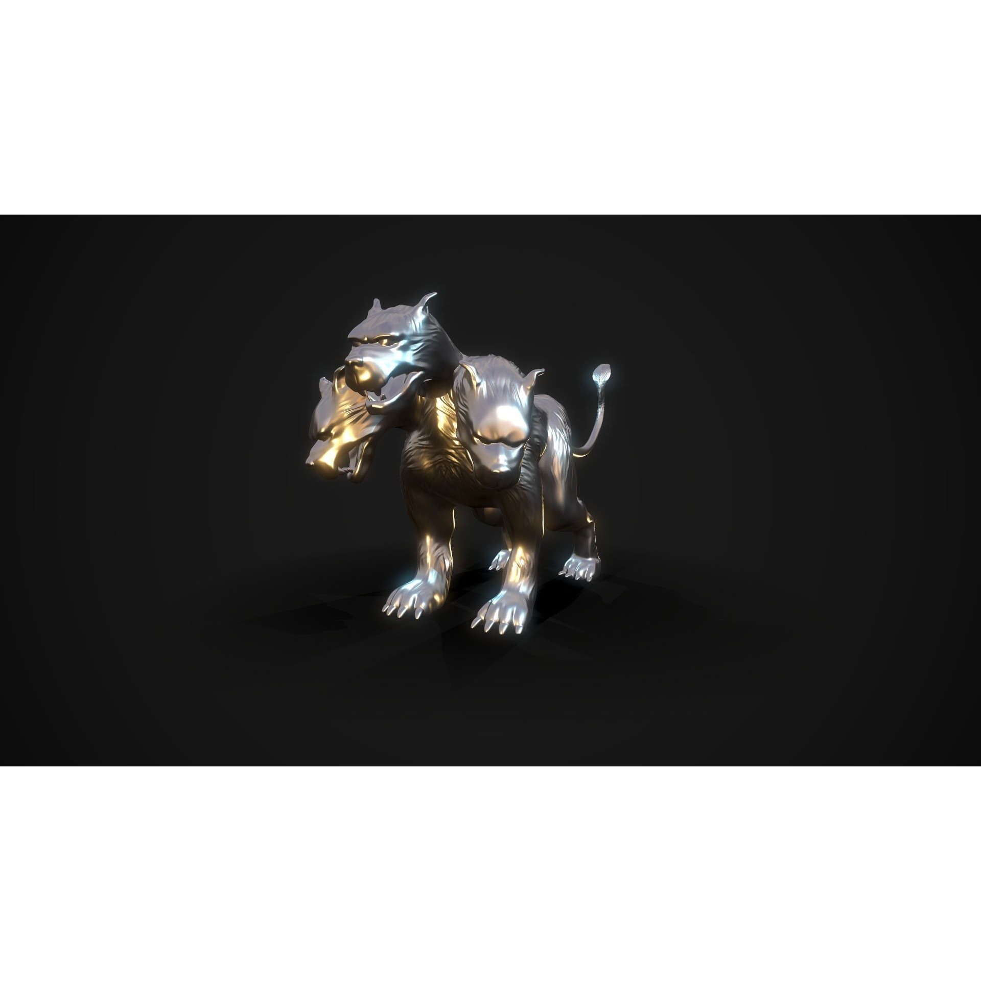 Cerberus 3D print model silver lion Free 3D print model 3