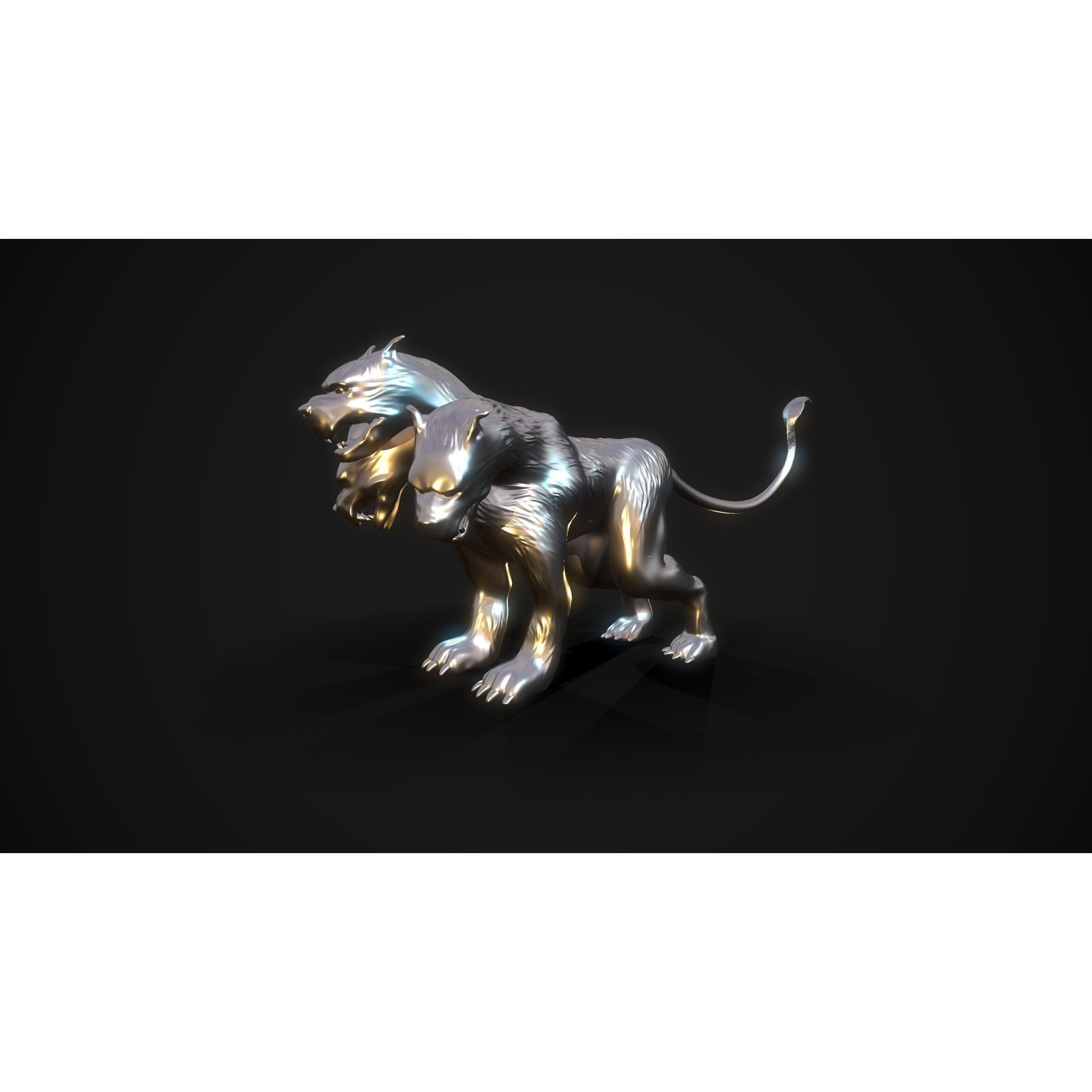 Cerberus 3D print model silver lion Free 3D print model 4