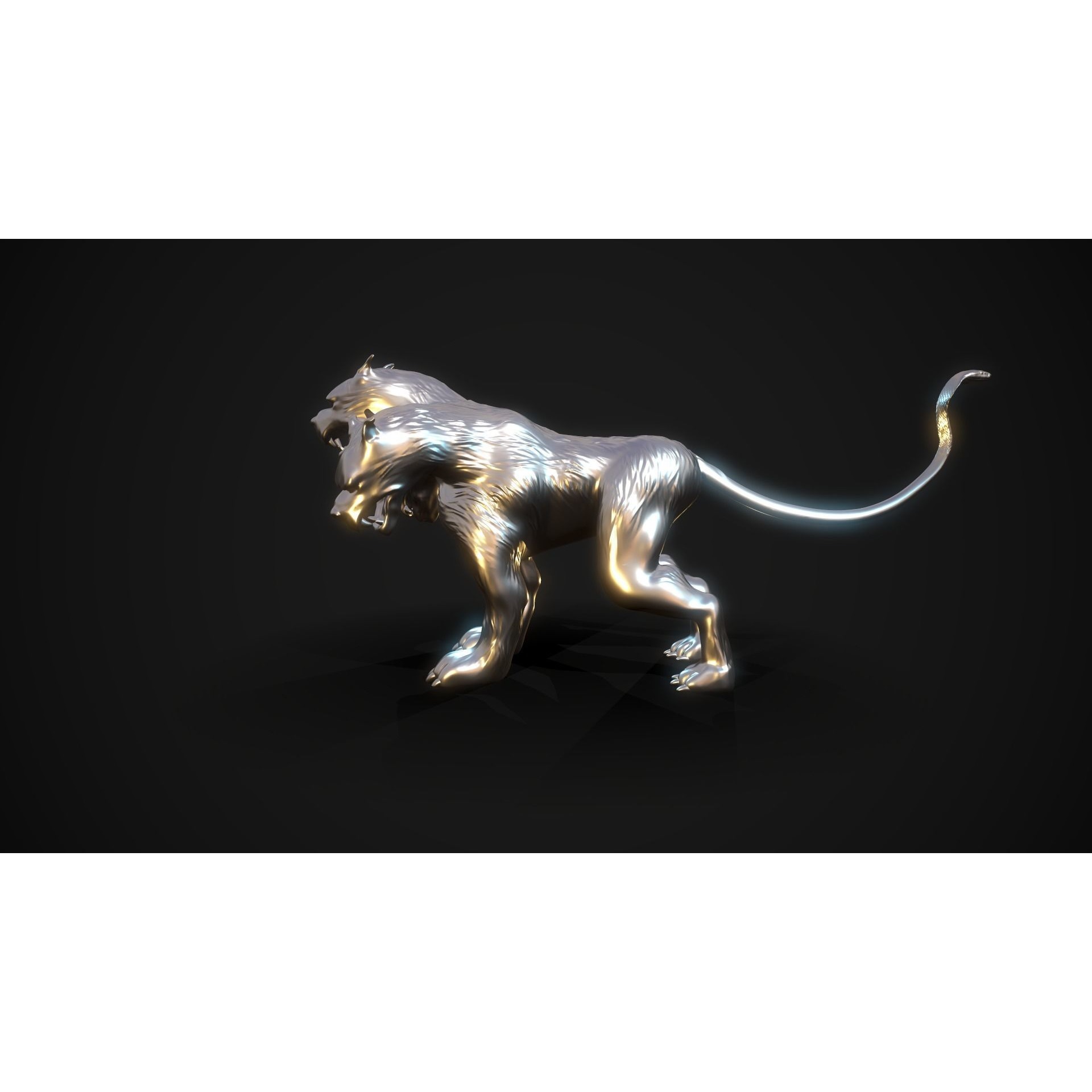 Cerberus 3D print model silver lion Free 3D print model 5