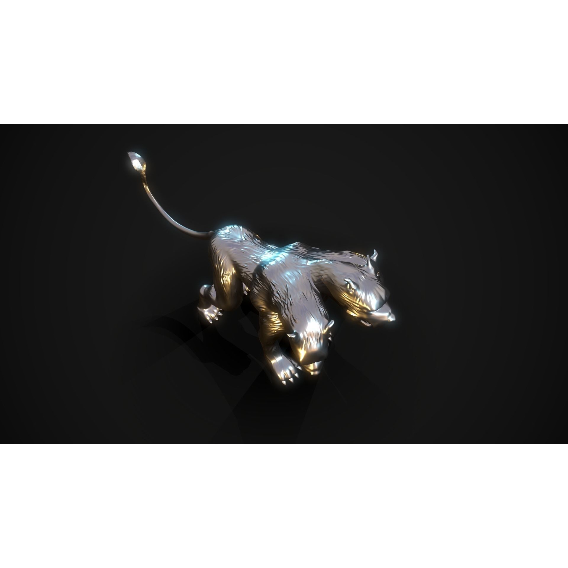 Cerberus 3D print model silver lion Free 3D print model 9