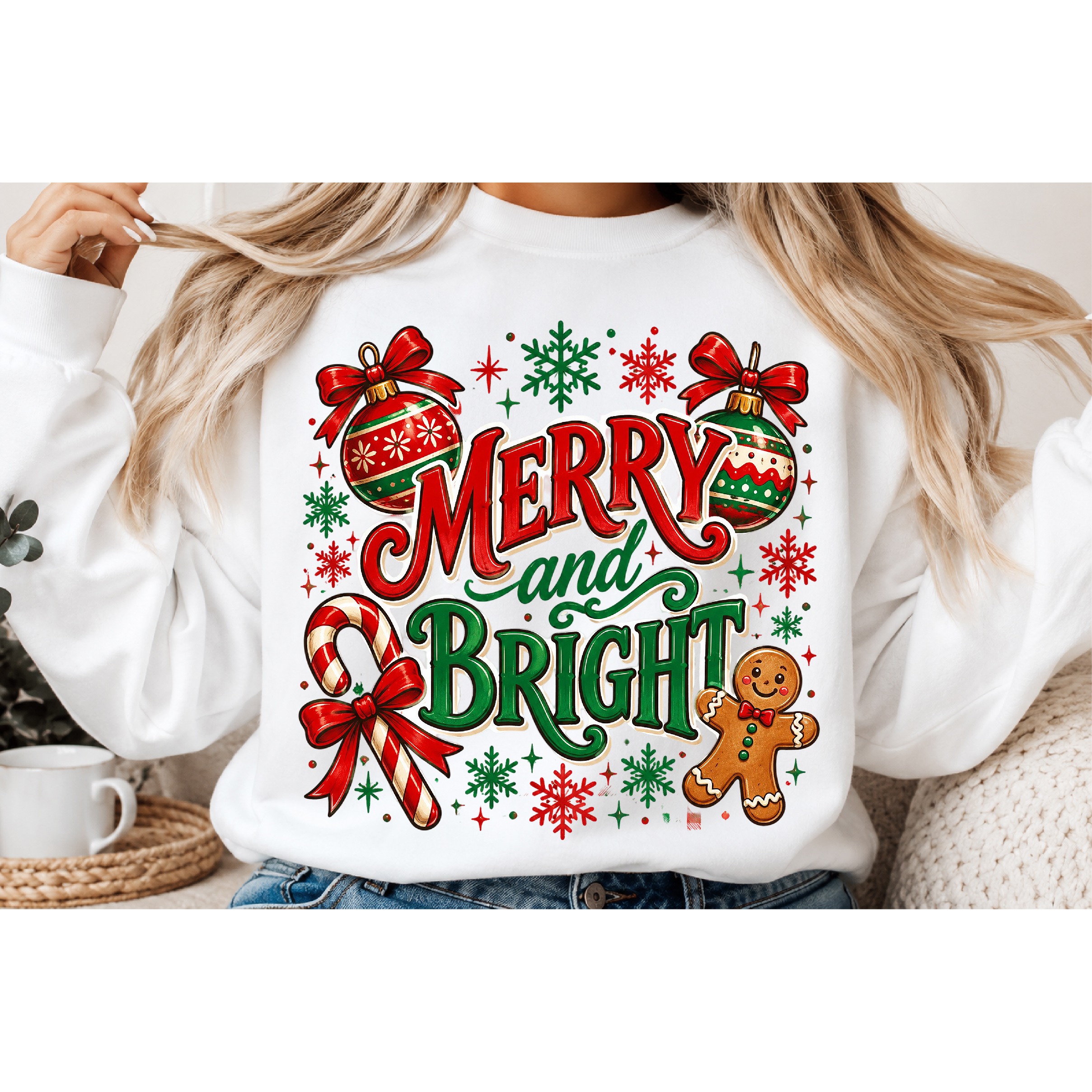 Checker Merry and Bright Christmas PNG 2