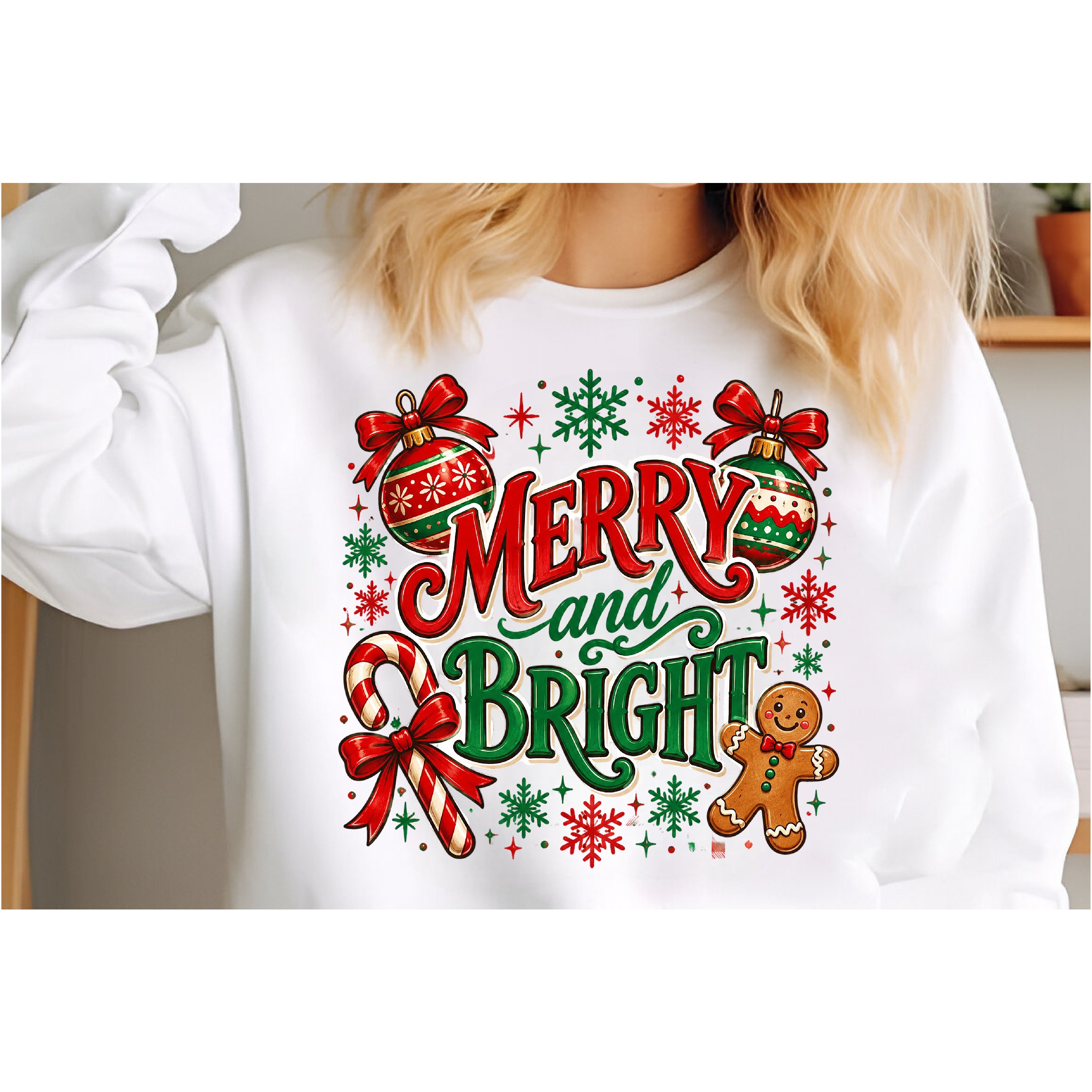 Checker Merry and Bright Christmas PNG 3