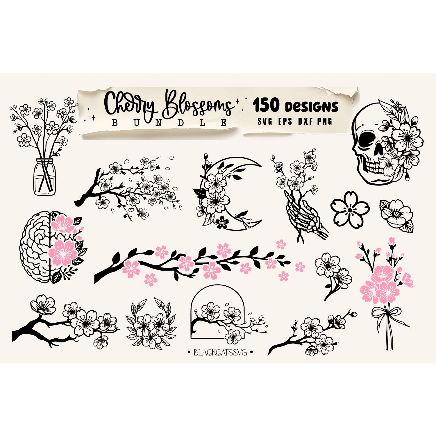 Cherry Blossom Bundle Svg, Cherry Blossom SVG, Cherry tree 5