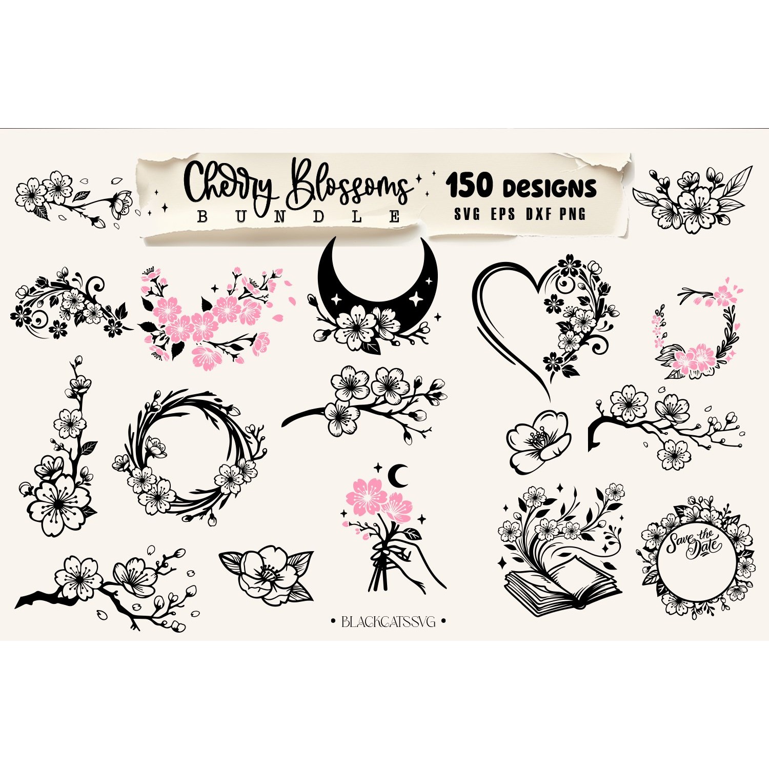 Cherry Blossom Bundle Svg, Cherry Blossom SVG, Cherry tree 6