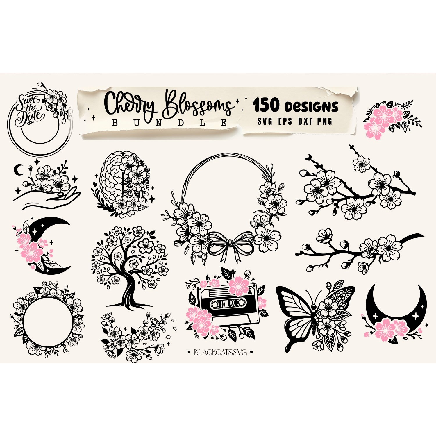 Cherry Blossom Bundle Svg, Cherry Blossom SVG, Cherry tree 7