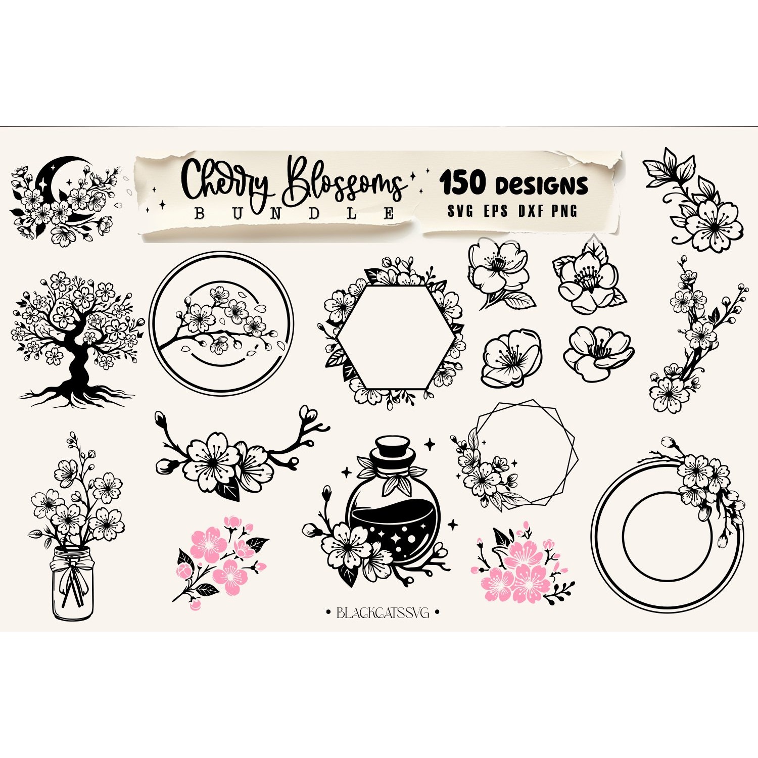 Cherry Blossom Bundle Svg, Cherry Blossom SVG, Cherry tree 8