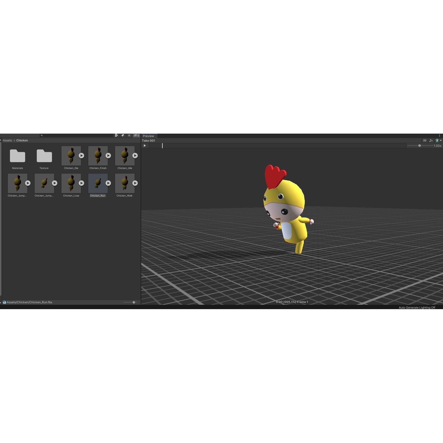Chibi Chicken Animated For Games Free low-poly 3D model 4