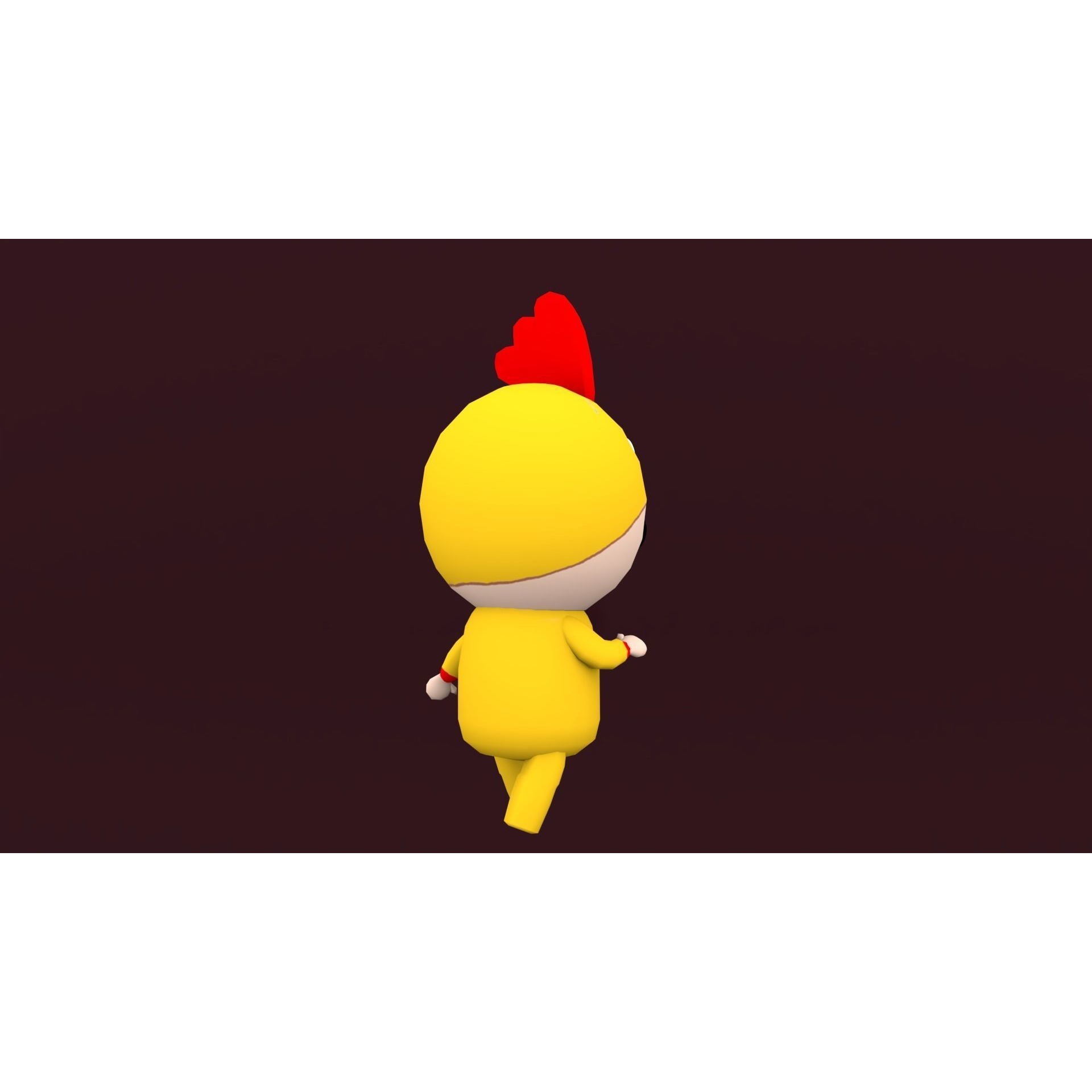 Chibi Chicken Animated For Games Free low-poly 3D model 6
