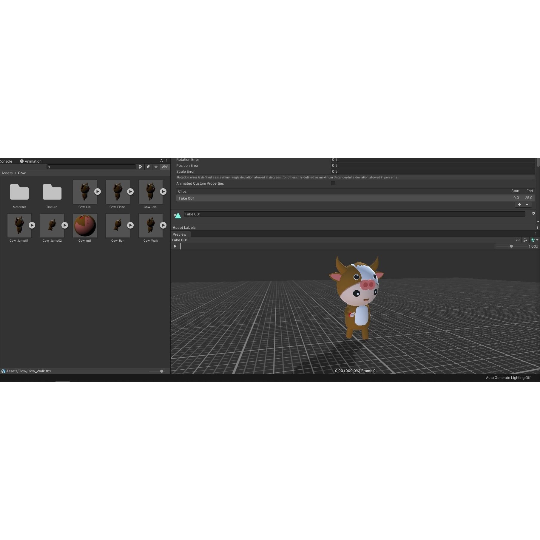 Chibi Cow Animated For Games Free low-poly 3D model 5