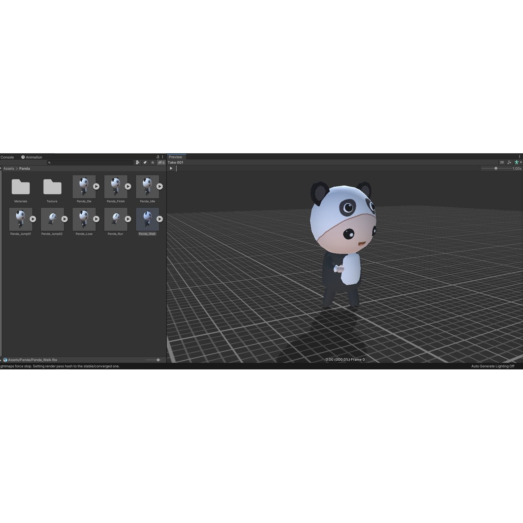 Chibi Panda Animated For Games Free low-poly 3D model 2