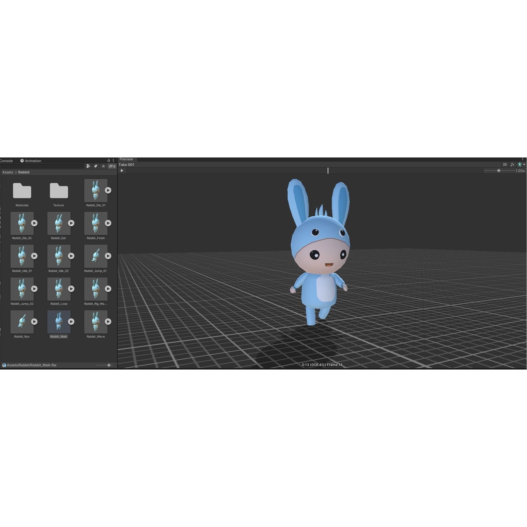 Chibi Rabbit Animated For Games Free low-poly 3D model 3