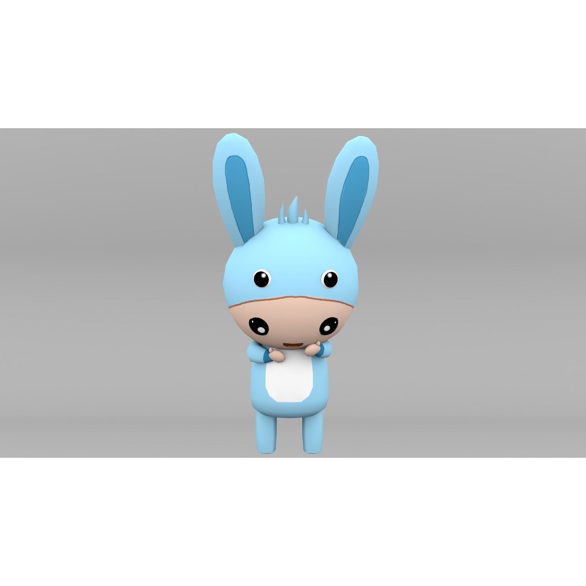 Chibi Rabbit Animated For Games Free low-poly 3D model 8