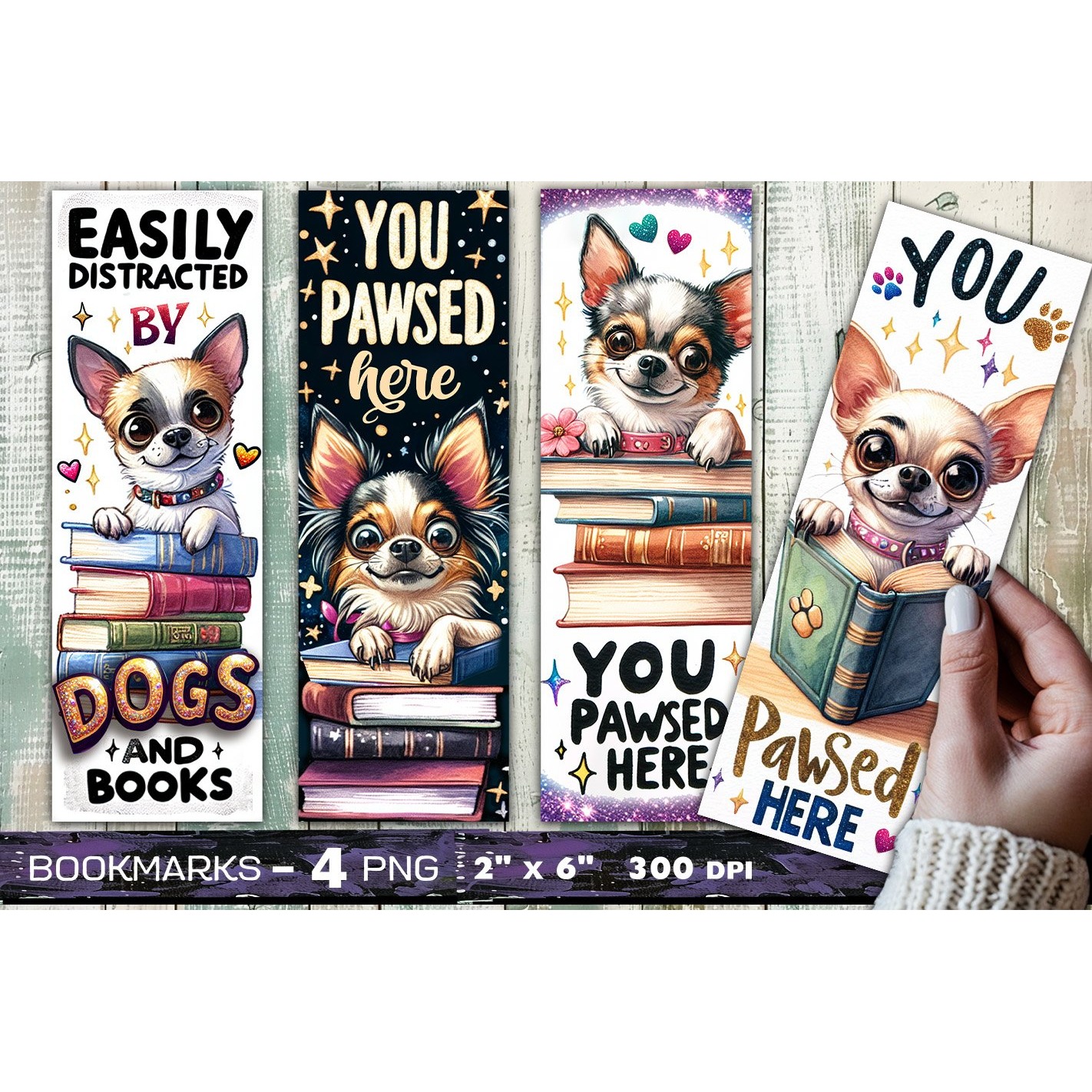 Chihuahua bookmark, dog bookmark, you pawsed here