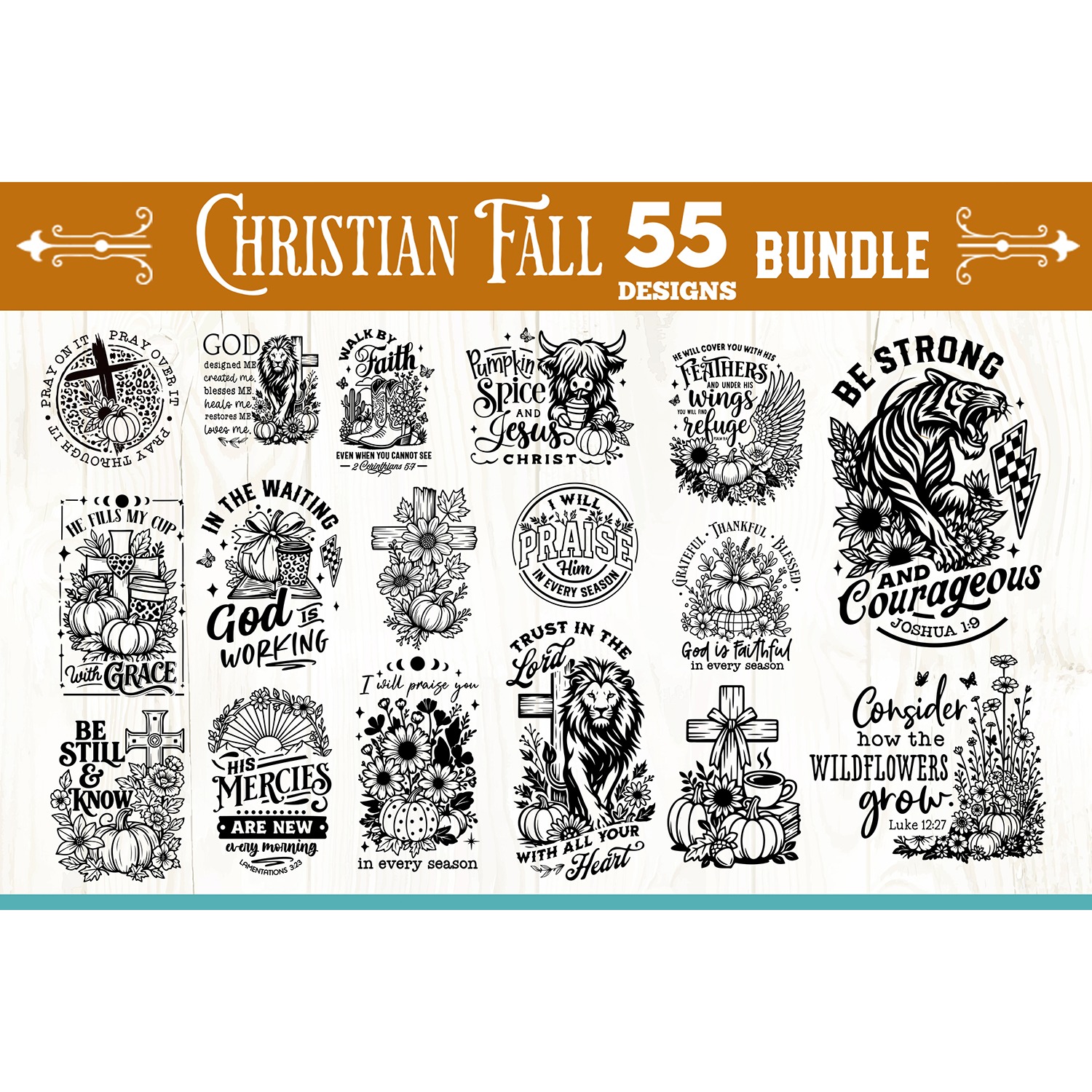 Christian Fall bundle 55 designs SVG, Jesus quotes svg 2