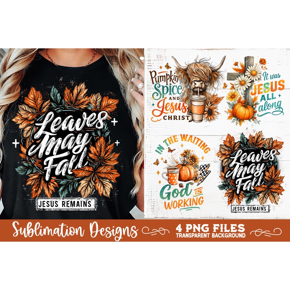 Christian Fall Inspirational 4 PNG Retro PNG Sublimation