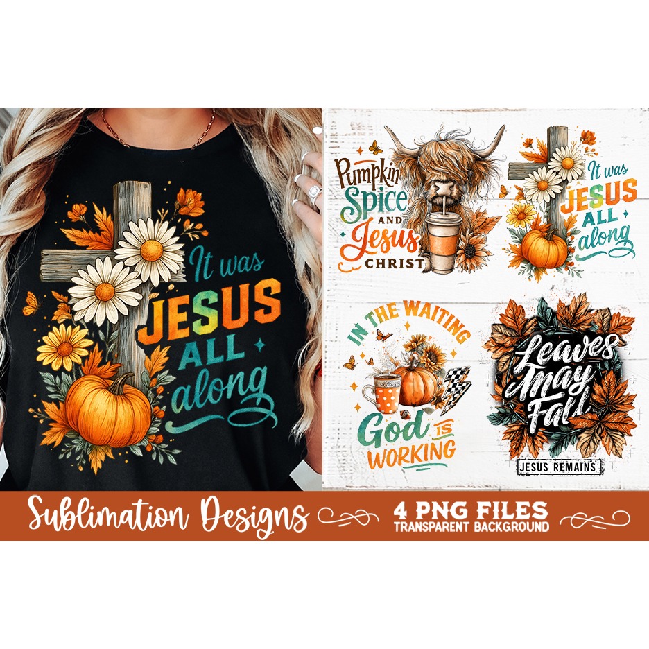 Christian Fall Inspirational 4 PNG Retro PNG Sublimation 2