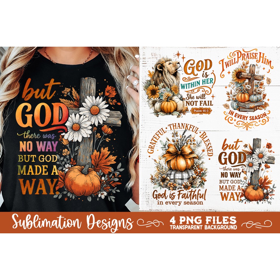 Christian Fall Inspirational 4 PNG Retro PNG Sublimation (10)