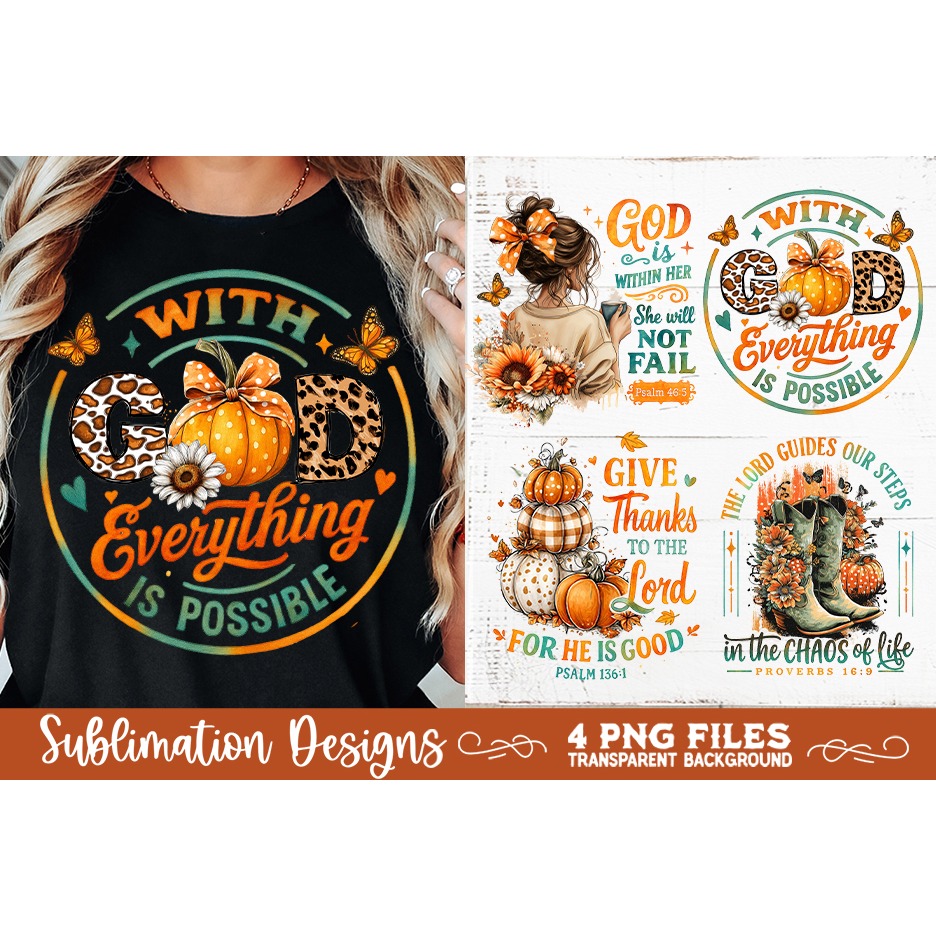 Christian Fall Inspirational 4 PNG Retro PNG Sublimation (2)