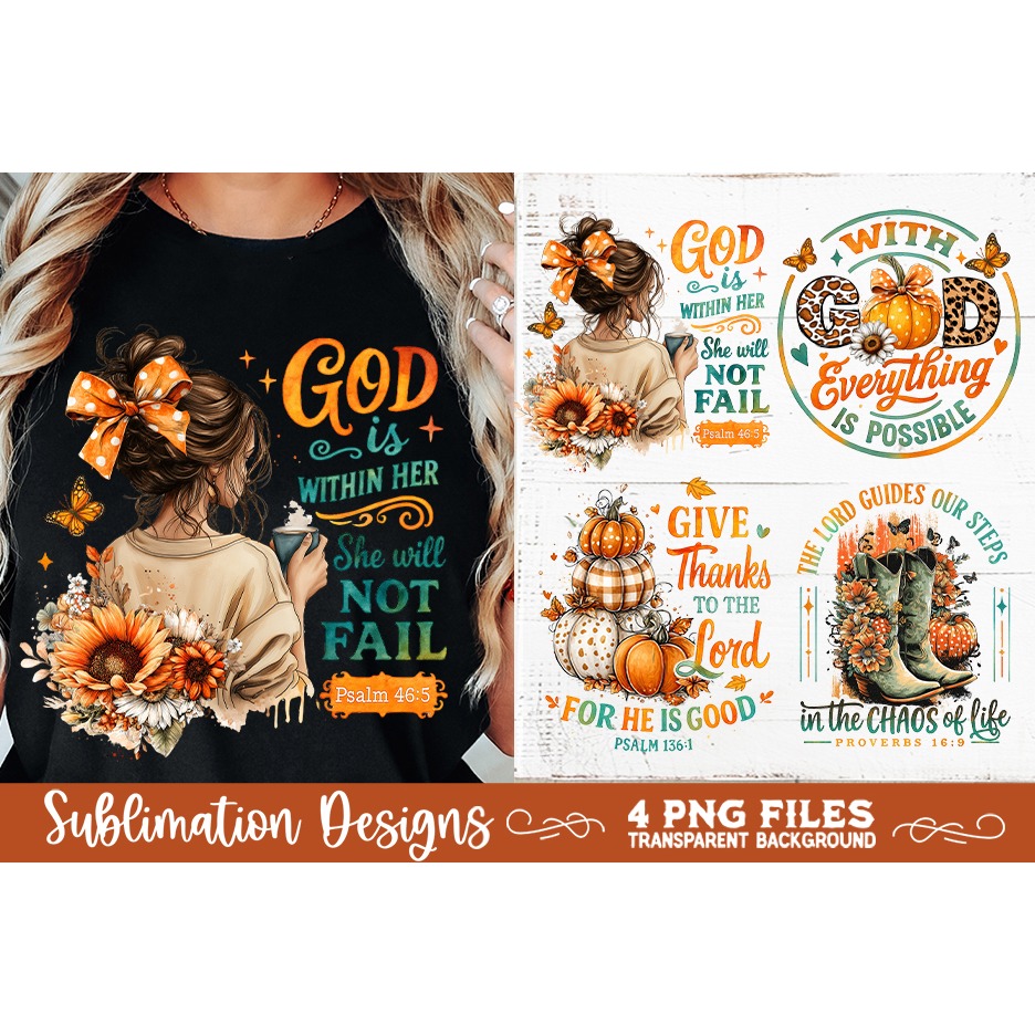 Christian Fall Inspirational 4 PNG Retro PNG Sublimation (2) 2