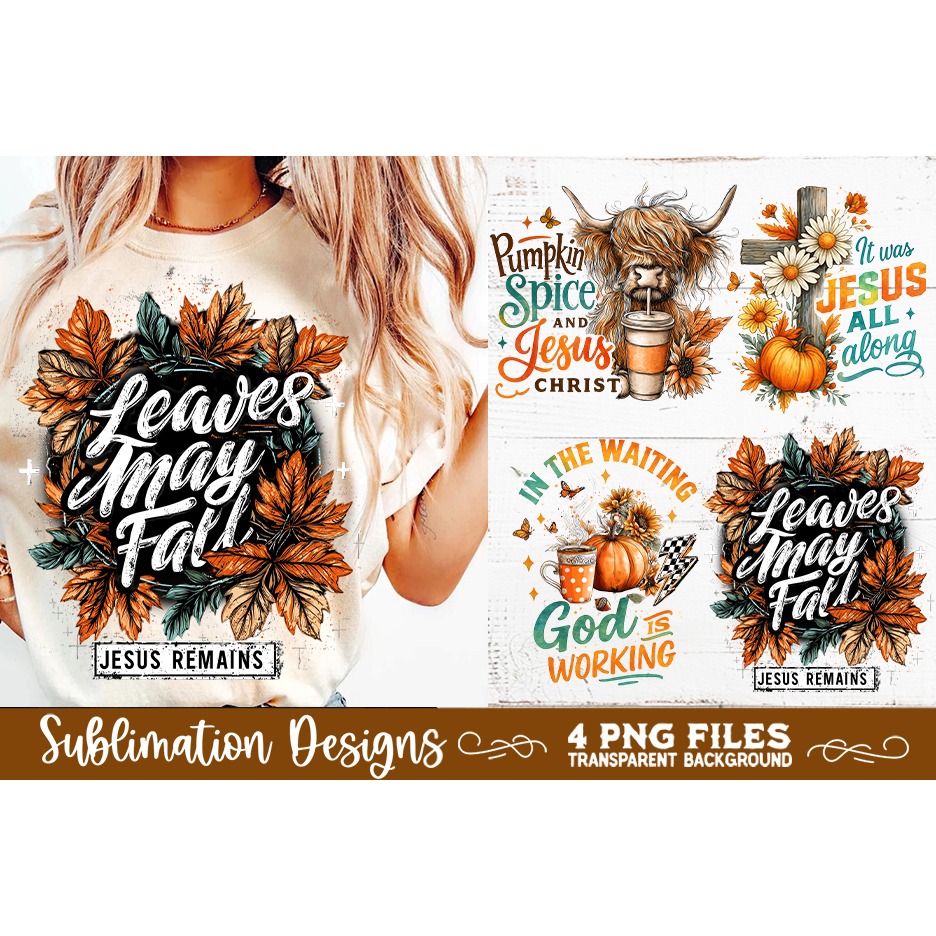 Christian Fall Inspirational 4 PNG Retro PNG Sublimation 4