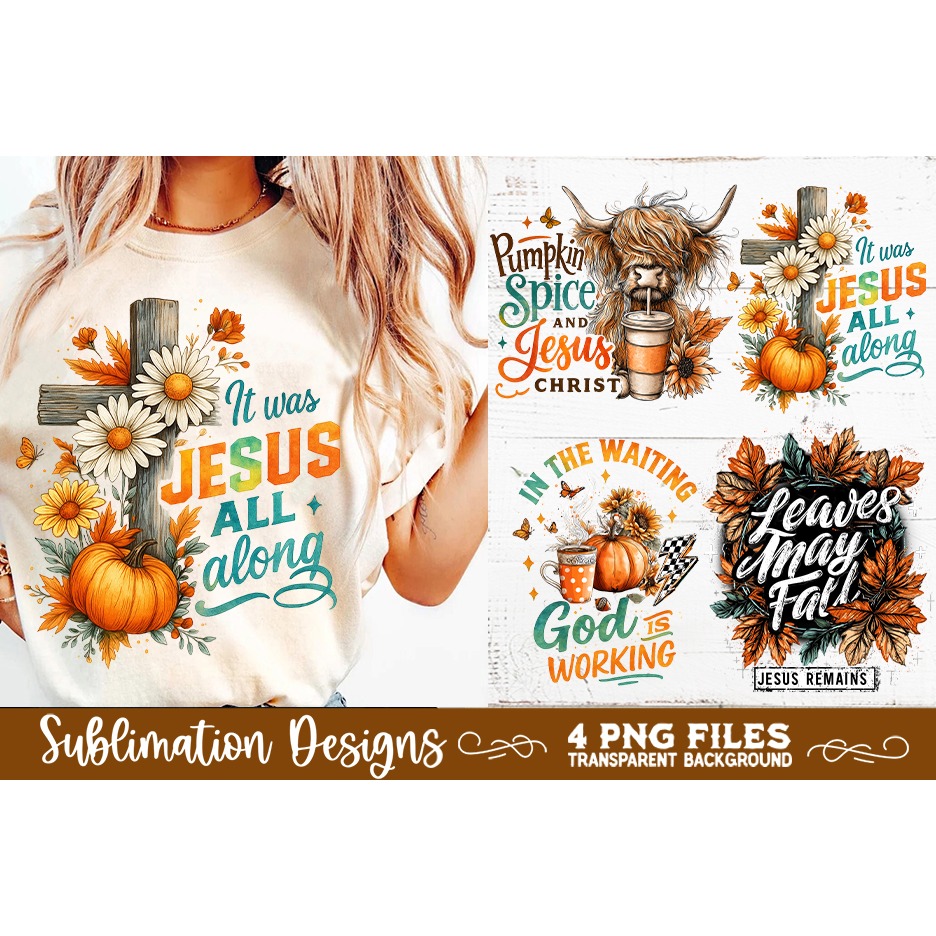 Christian Fall Inspirational 4 PNG Retro PNG Sublimation 6
