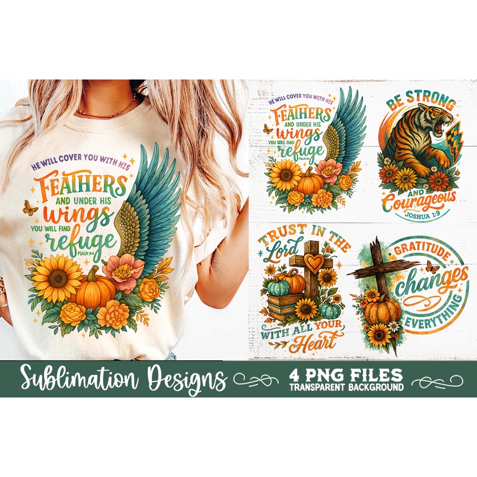 Christian Fall Inspirational 4 PNG Retro PNG Sublimation (7)
