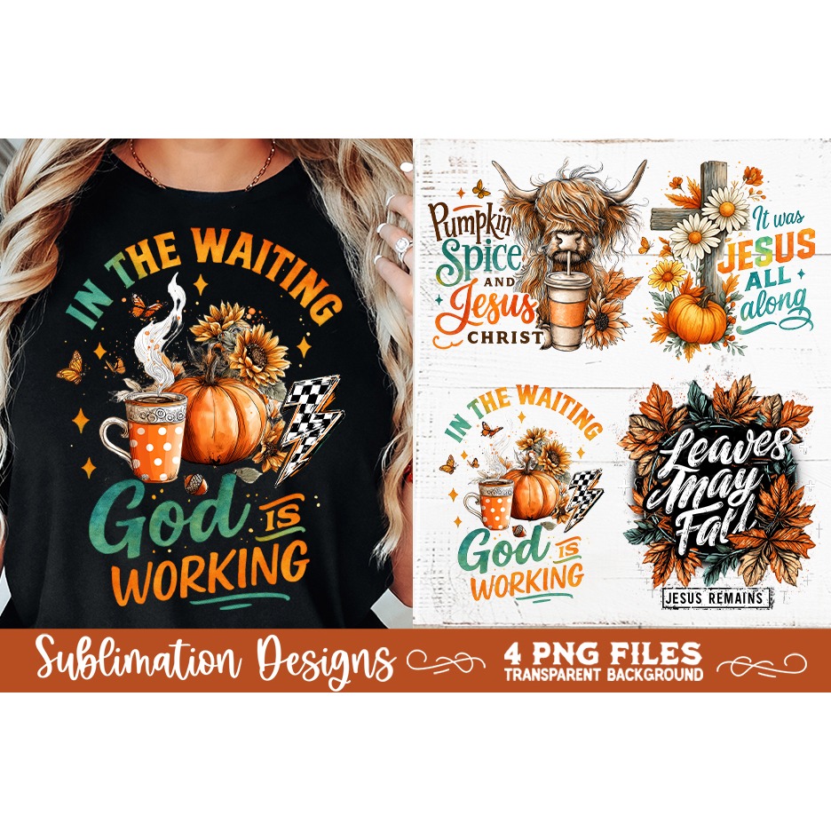 Christian Fall Inspirational 4 PNG Retro PNG Sublimation 8