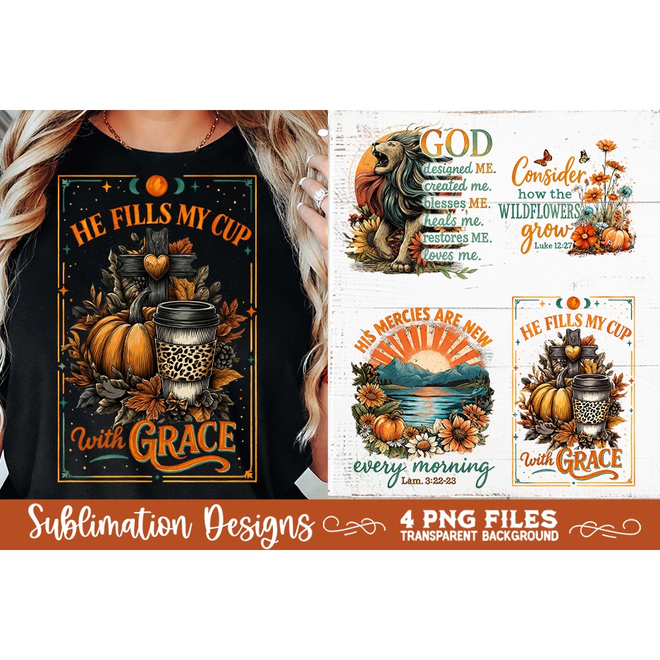Christian Fall Inspirational 4 PNG Retro PNG Sublimation (8) 8