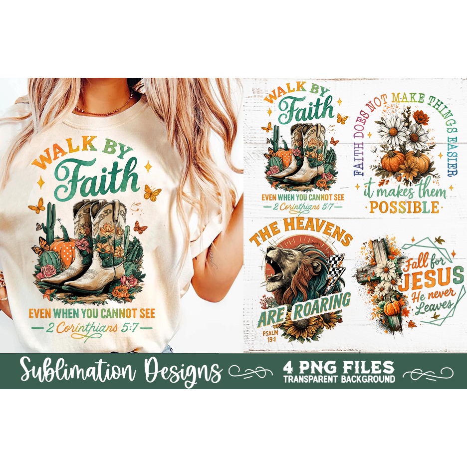 Christian Fall Inspirational 4 PNG Retro PNG Sublimation (9) 2