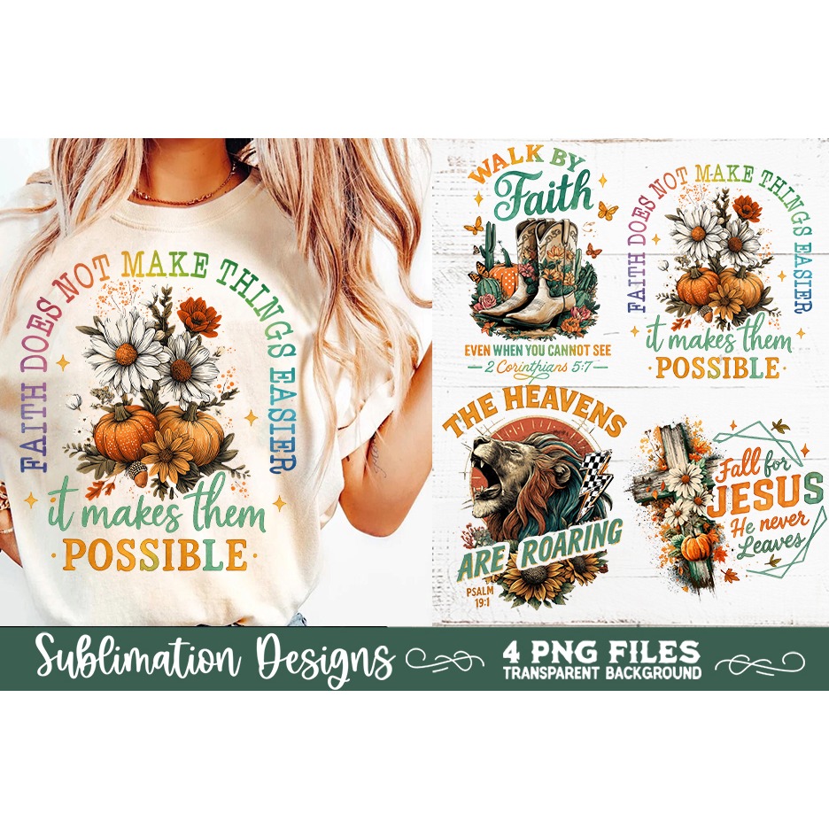 Christian Fall Inspirational 4 PNG Retro PNG Sublimation (9) 3