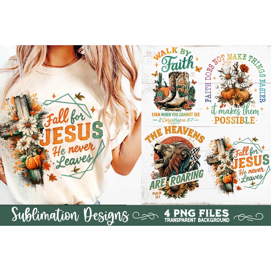 Christian Fall Inspirational 4 PNG Retro PNG Sublimation (9) 5