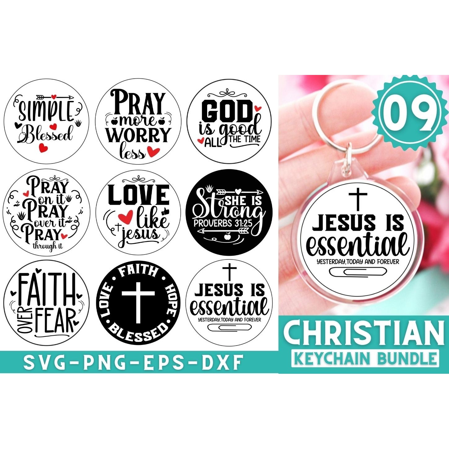 Christian Keychain Bundle SVG