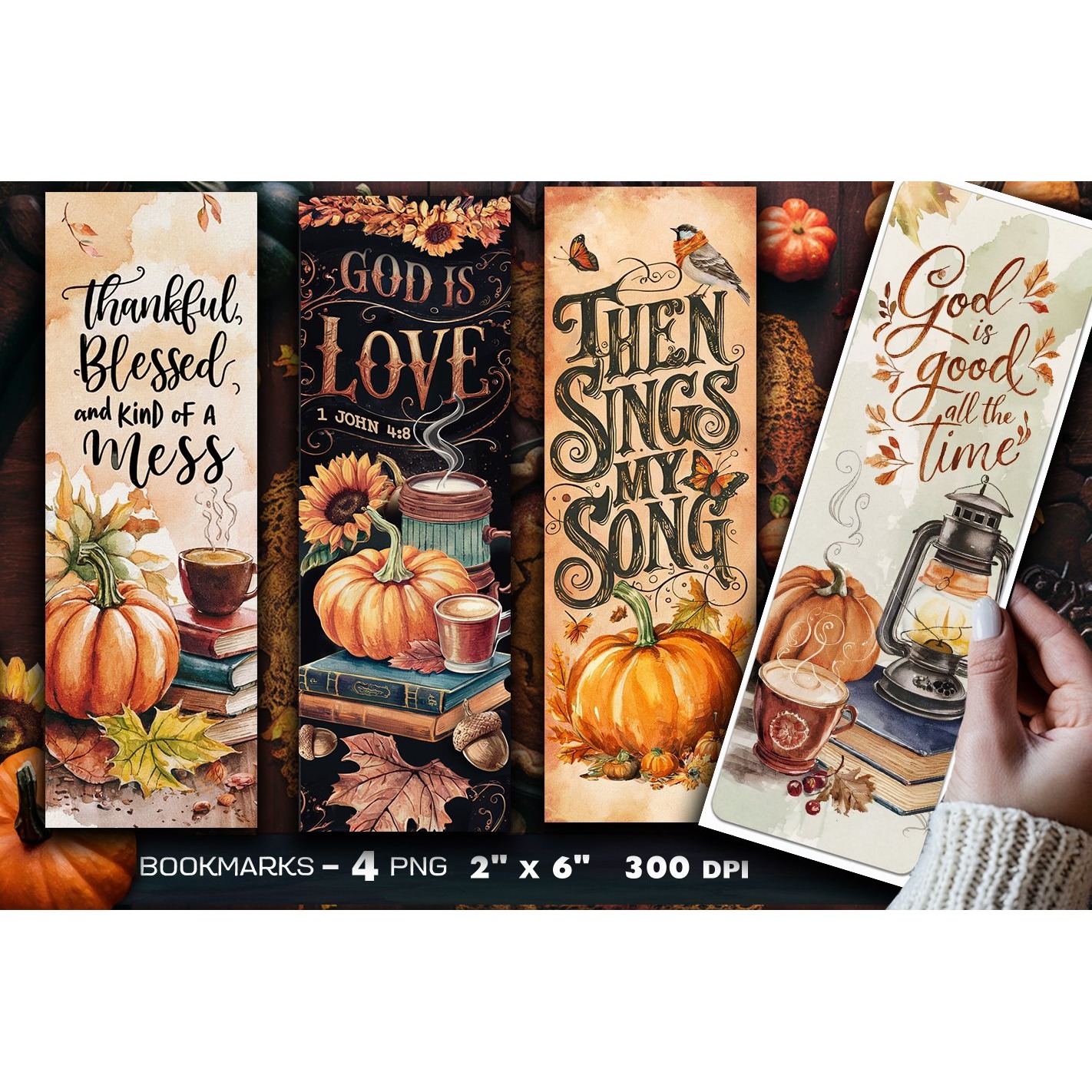 Christian Quote Autumn bookmark, Bible bookmark