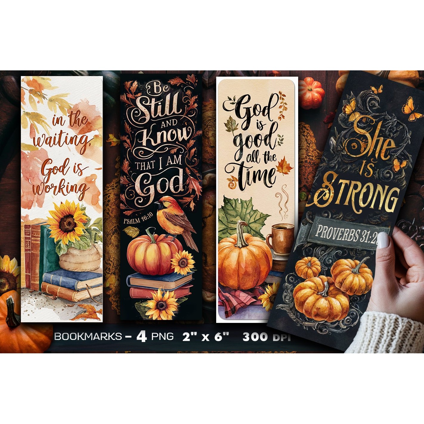 Christian Quote Autumn bookmark, Bible bookmark (2)