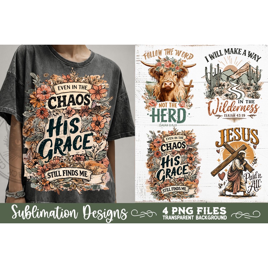 Christian Sublimation PNG Faith Sublimation 4 Designs 4