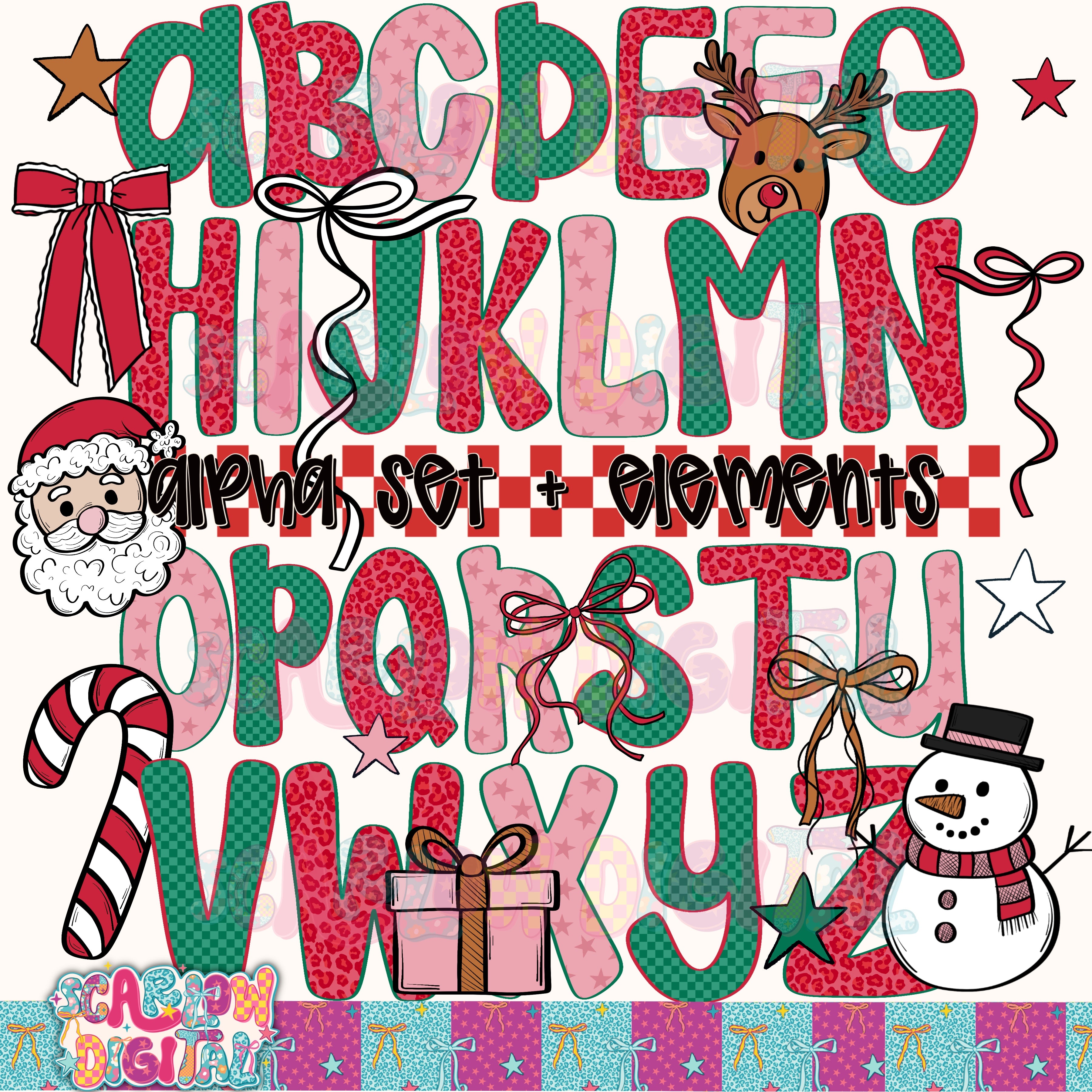 Christmas Alpha Set Digital Design