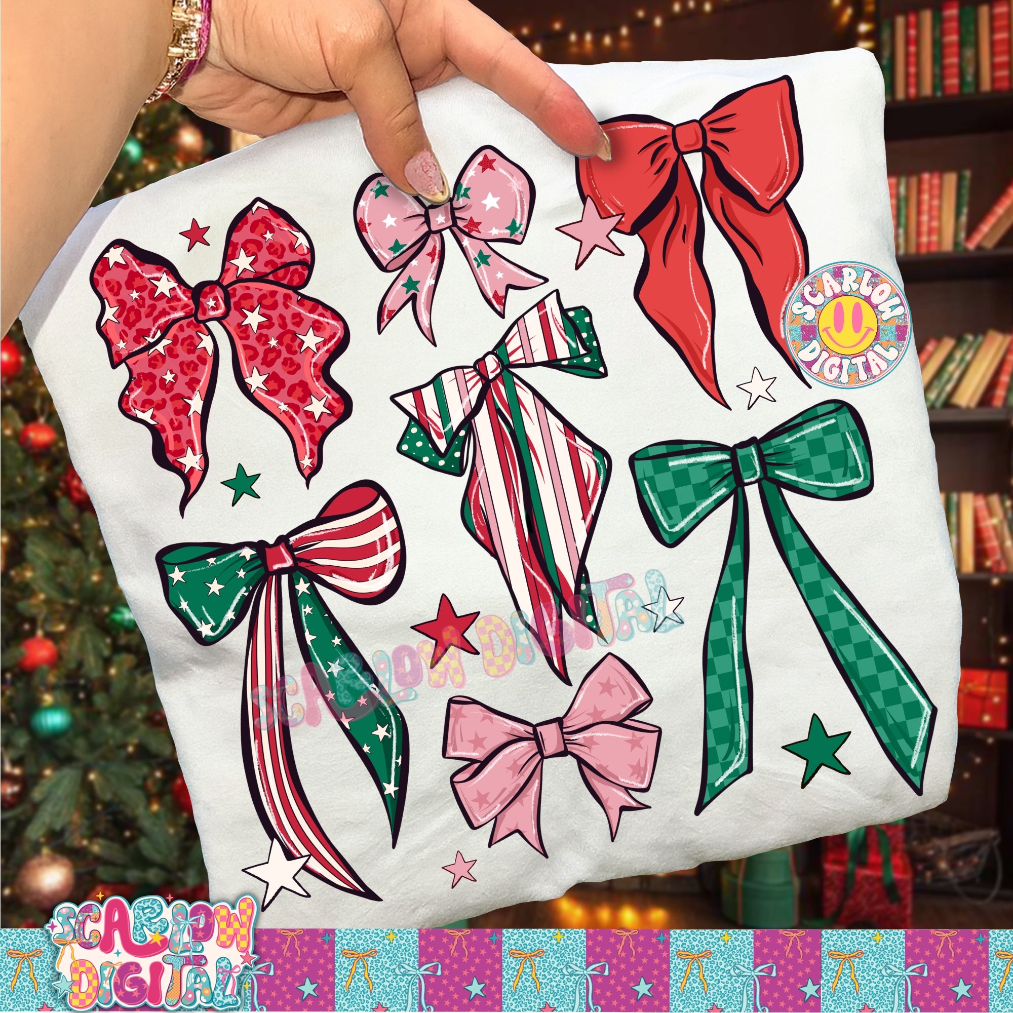 Christmas Bows PNG Digital Design 2